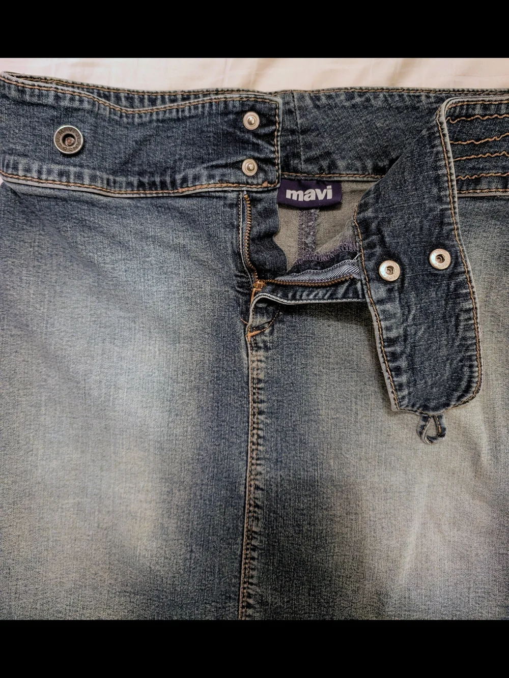 Y2K Denim Skirt in Washed Blue - Picture 5 of 9